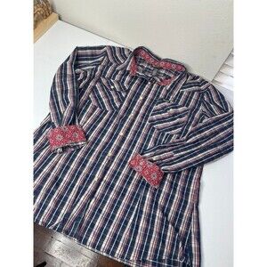 Wrangler Retro Plaid Button Down Shirt Men’s XXL Western Pearl Snap Style